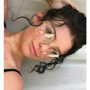 retro NEW fake glasses- gold