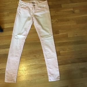 Light, blush peachish pink / off white jeans