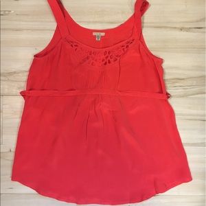Coral silk ecotè tie back cami Sz S