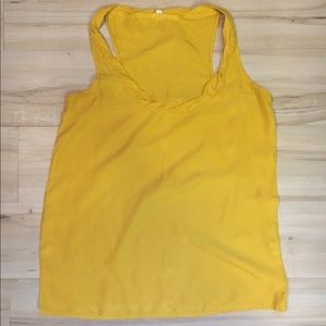 JCrew mustard silk racer back tank Sz 0