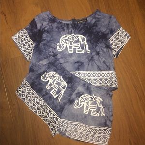 Mink Gal two piece outfit ~ elephant Aztec design