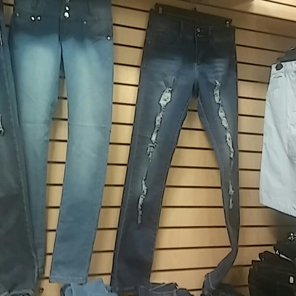 High waisted jeans distressed