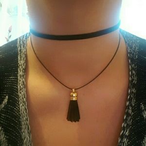 Choker Necklace with Fringe Tassel