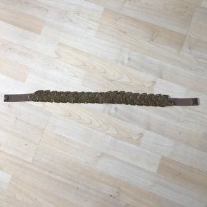 Brown/Gold Beaded Elastic Belt from Anthropologie