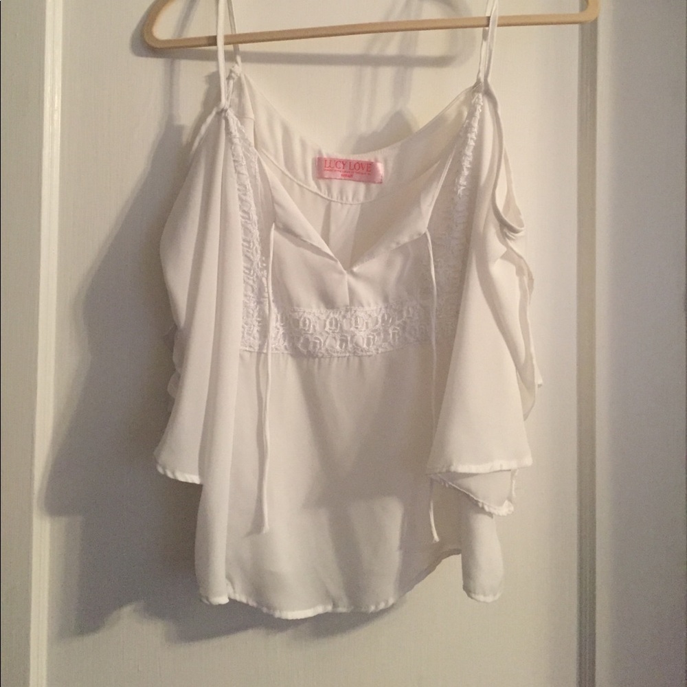 Lucy Love open shoulder top