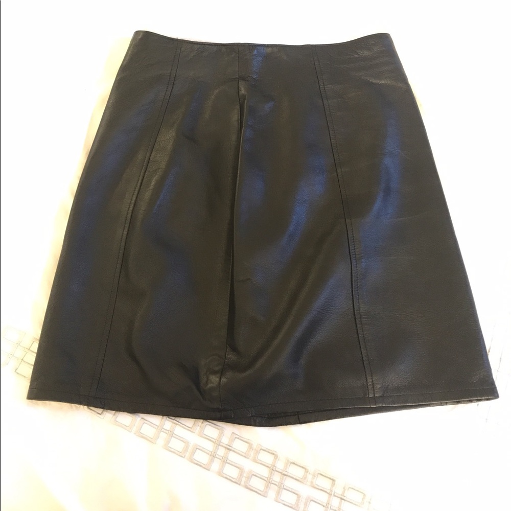 Leather black skirt - Lined