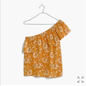 Madewell silk one shoulder top Sz L