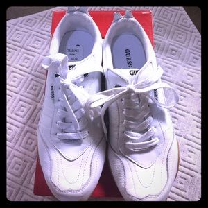 New guess white leather tennies size 7.5