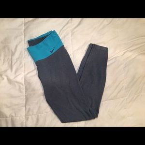 Size S Grey and Blue Nike Tights