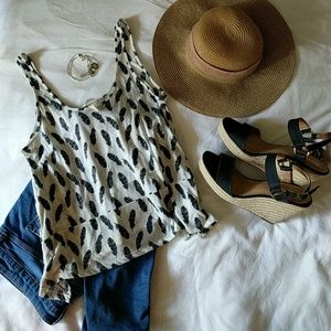 H&M feather-printed tank top