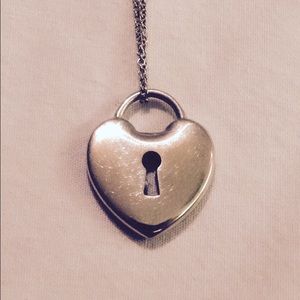Tiffany & Co Mini Heart Lock Pendant w/ Chain