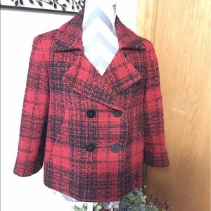 Talbots's Red and Black Wool Jacket