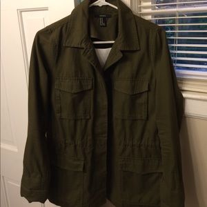 Olive green army cargo jacket