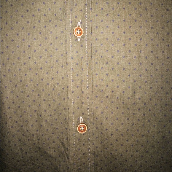 ZARA MAN - Rolled Tab Sleeve Micro Print Shirt - Picture 2 of 4