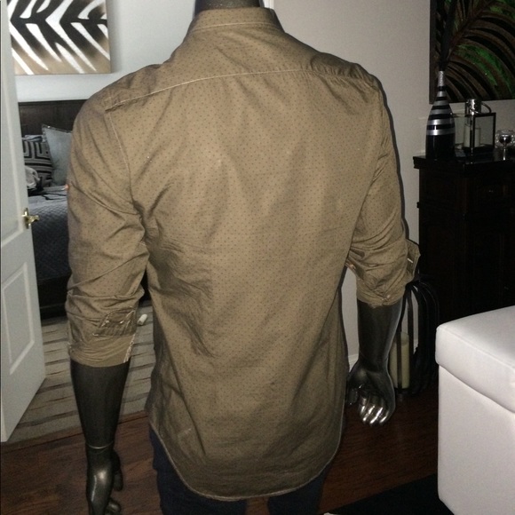 ZARA MAN - Rolled Tab Sleeve Micro Print Shirt - Picture 3 of 4