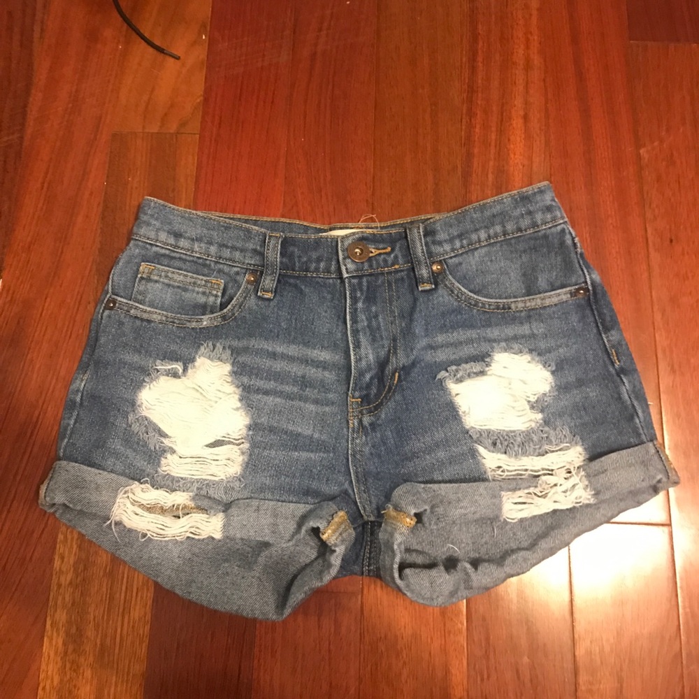 ripped jean shorts