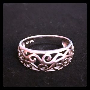 Sterling silver scroll ring.
