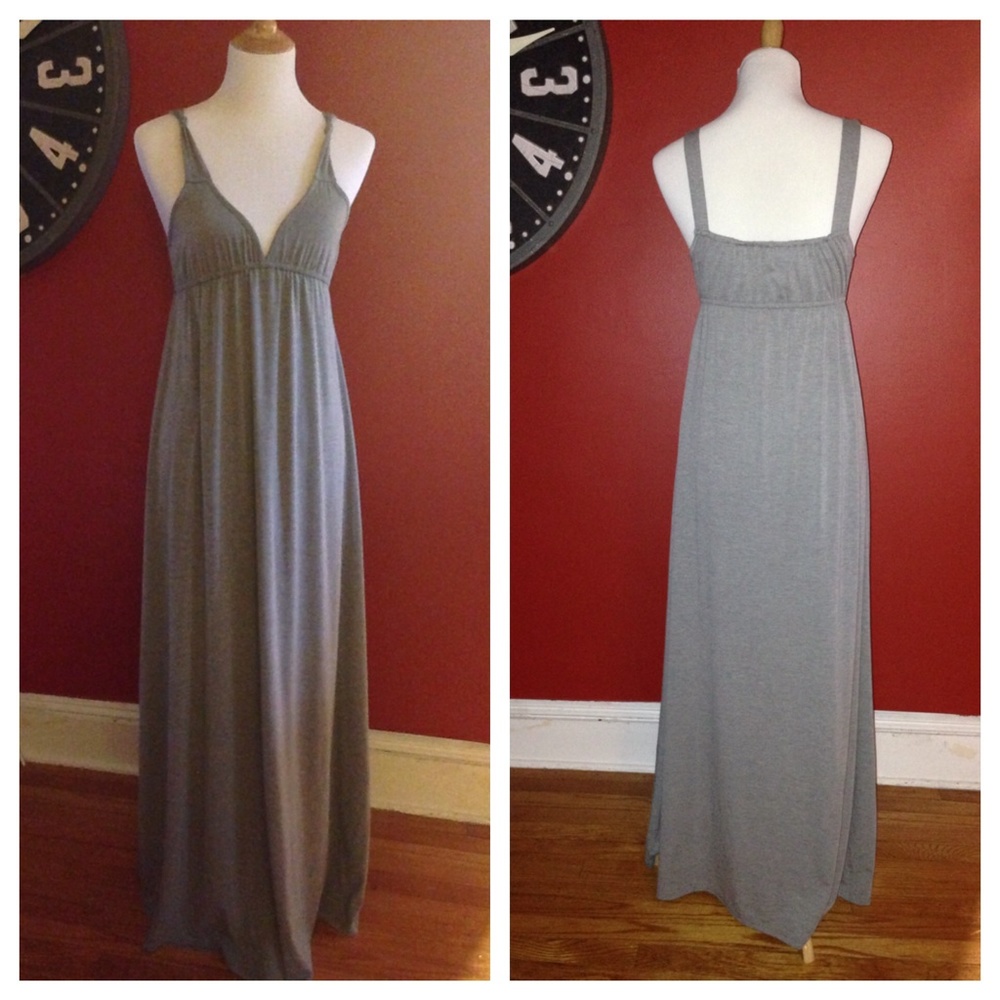 Poof Heather Grey Maxi Dress, Sz M