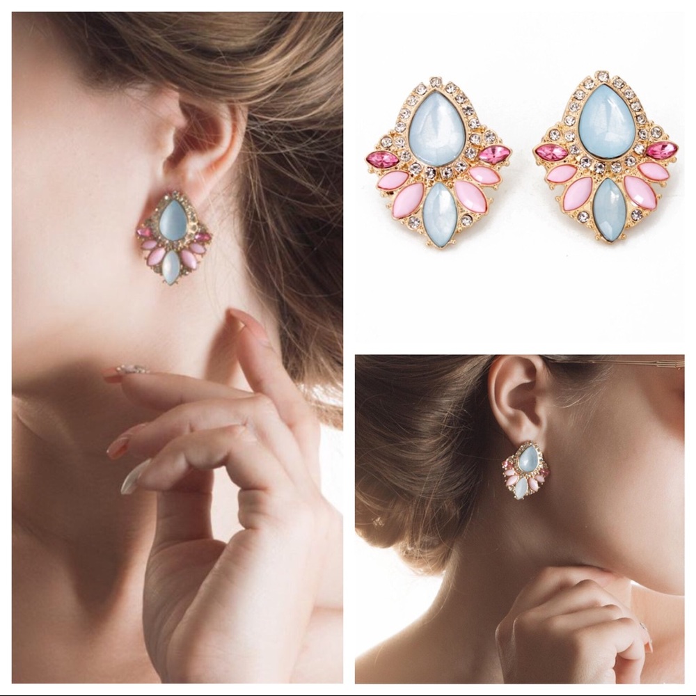 Jewel Cluster Statement Post Earrings