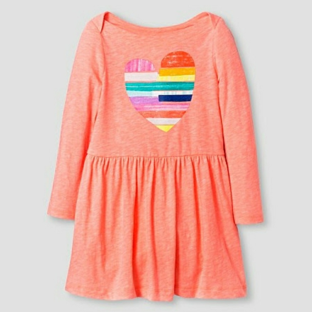 Girls Long Sleeve Shift Dress 12M 18M 2T 3T 4T 5T