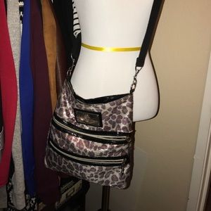 Betsey Johnson purple cheetah print cross body