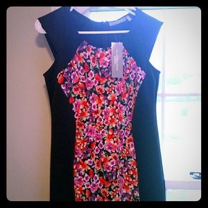 NWT NY Collection Petite Black & Floral Dress