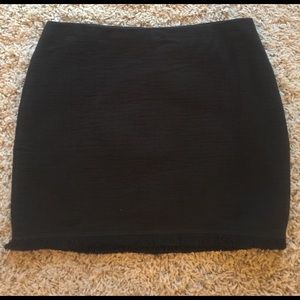 NWT Madewell Black Skirt with Fringe -size 12