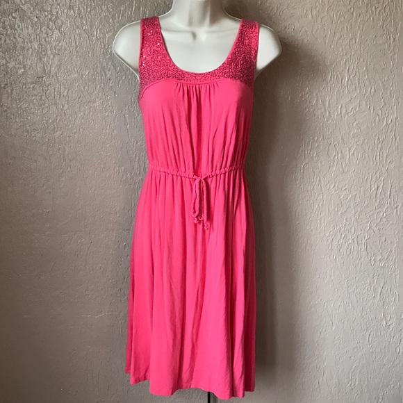 Merona Pink Sleeveless Sequined Sun Dress - Picture 1 of 5