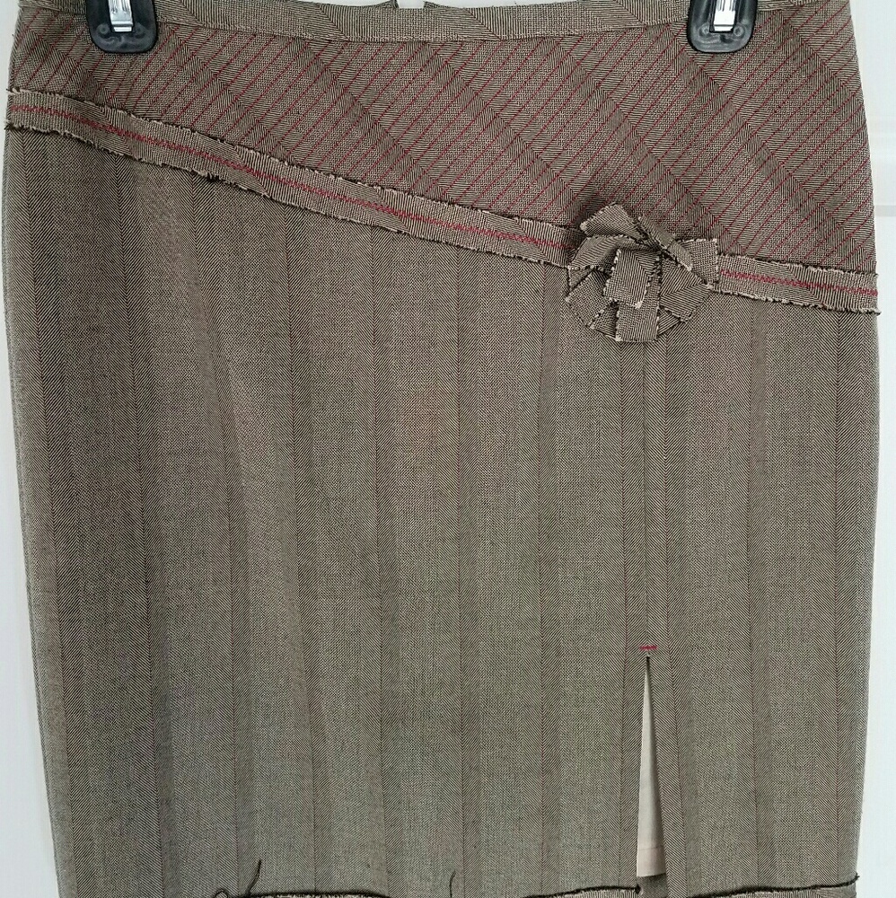 Tom Nguyen Brown Mini with Bias Seam Design