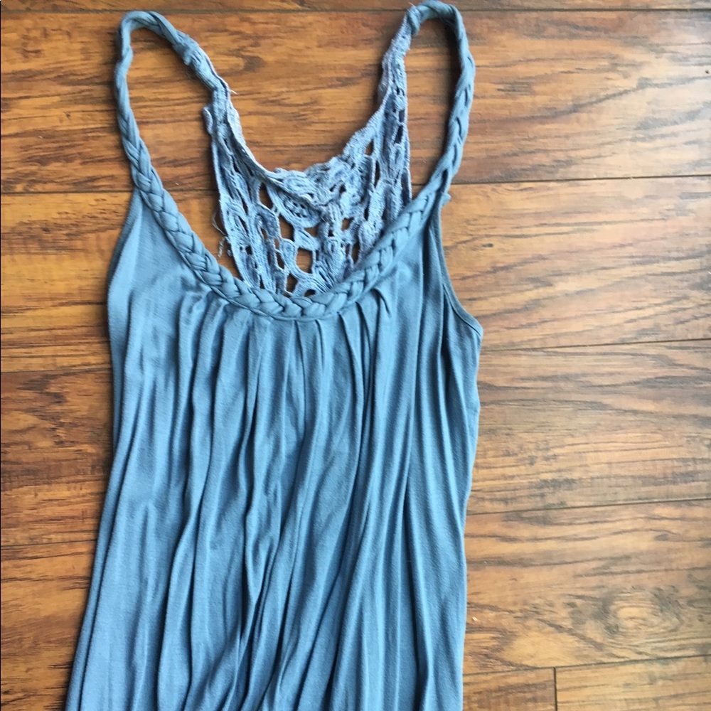 Grey-blue razor back tank