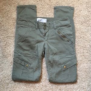 Olive Green Skinny Cargo Pants