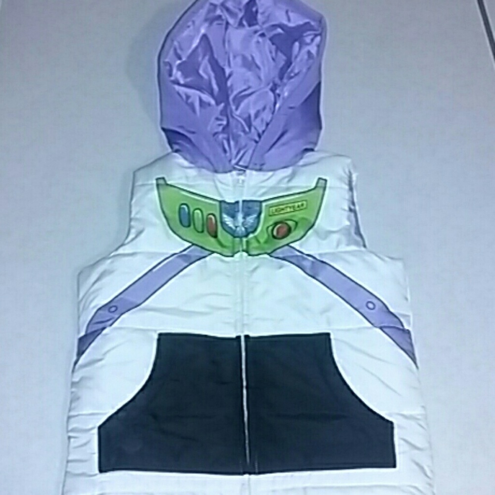 Disney Buzz Lightyear hooded puffy vest M (5/6)