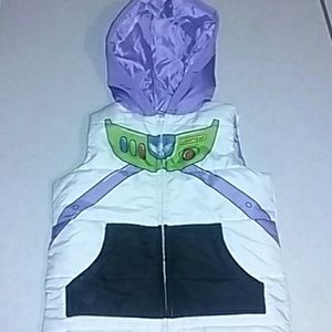 Disney Buzz Lightyear hooded puffy vest M (5/6)