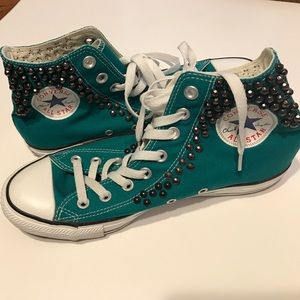Green converse with studs