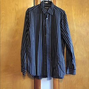 Men's large black w/stripes Michael Kors shirt