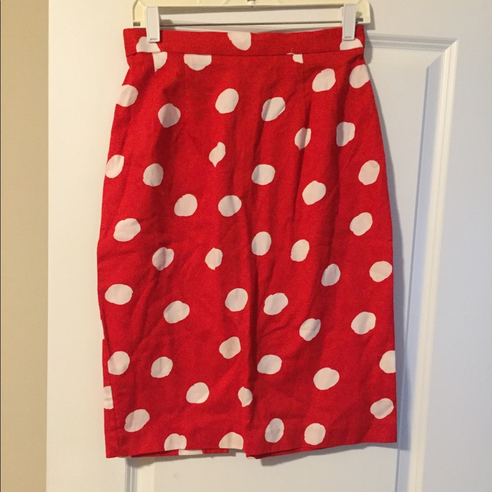"Minnie Mouse" red & white polka dot pencil skirt.