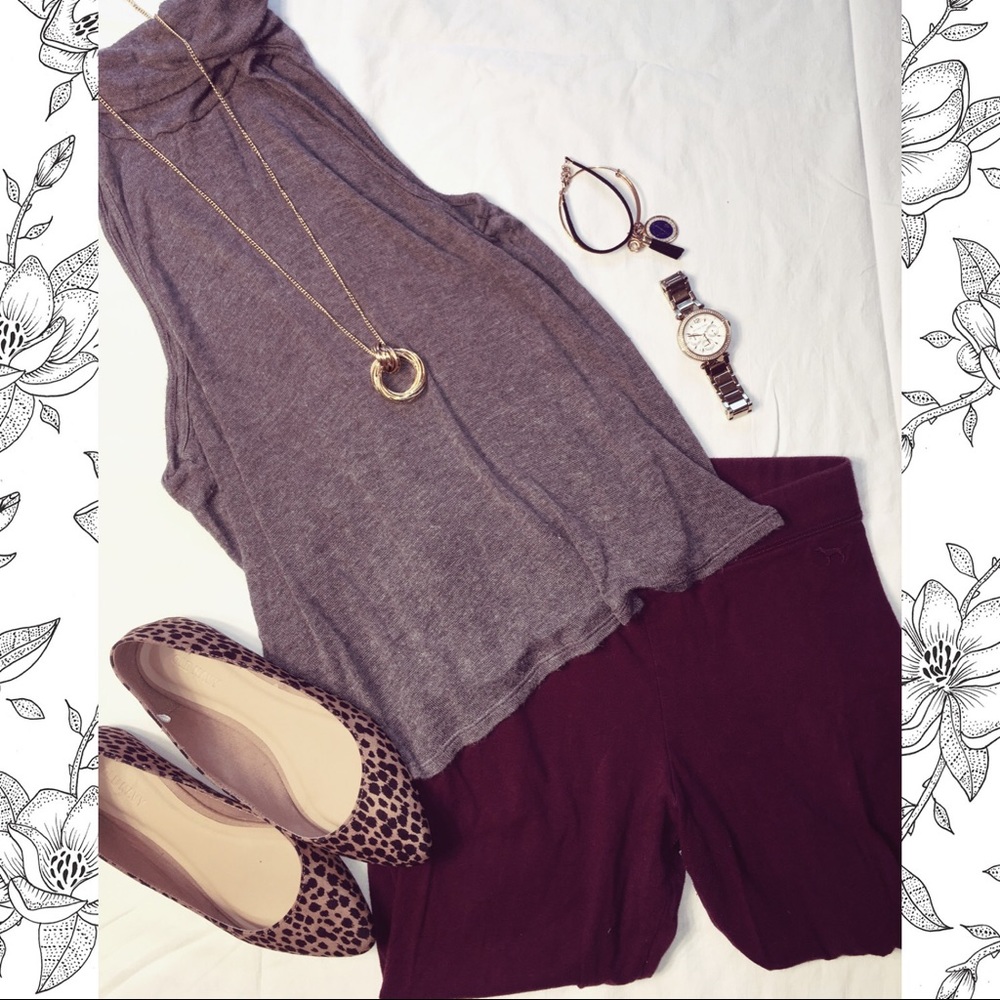 Burgundy PINK Leggings