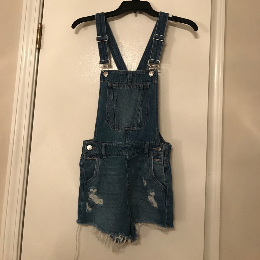 H&M denim short overalls