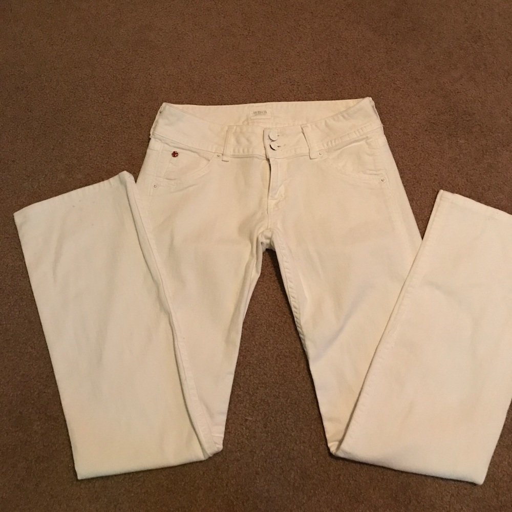 Hudson white bootcut jeans