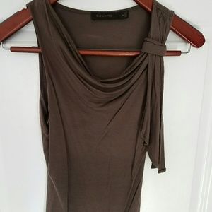 The Limited Brown Cowl Neck Tank