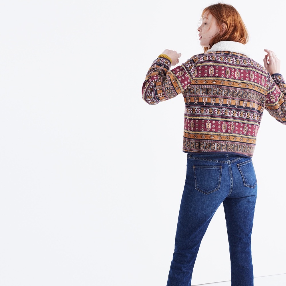Madewell Sherpa-Collar Jacquard Jacket