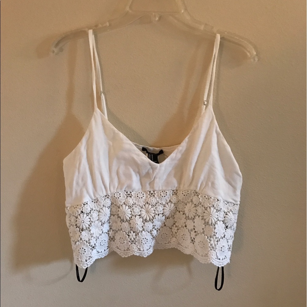 Embroidered Crop Tank Top