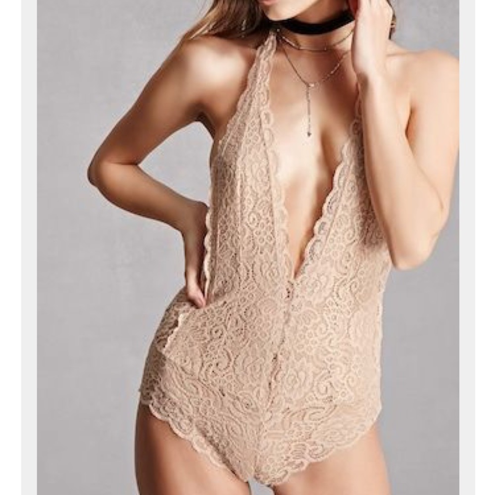 Lace nude bodysuit
