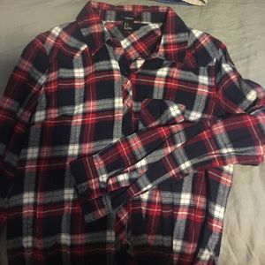 Red navy and white flannel