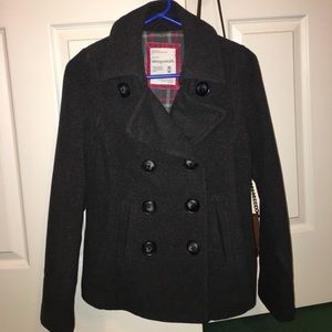 Dark gray pea coat