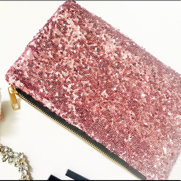 Sequins makeup bag, makeup bag, pouch,pink bag - Picture 2 of 3