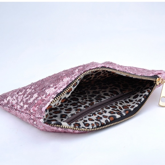 Sequins makeup bag, makeup bag, pouch,pink bag - Picture 3 of 3