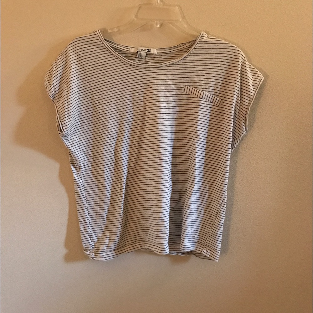 Boxy Striped T-Shirt w/ Pocket