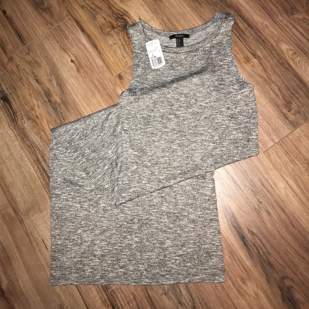 Long heather grey dress