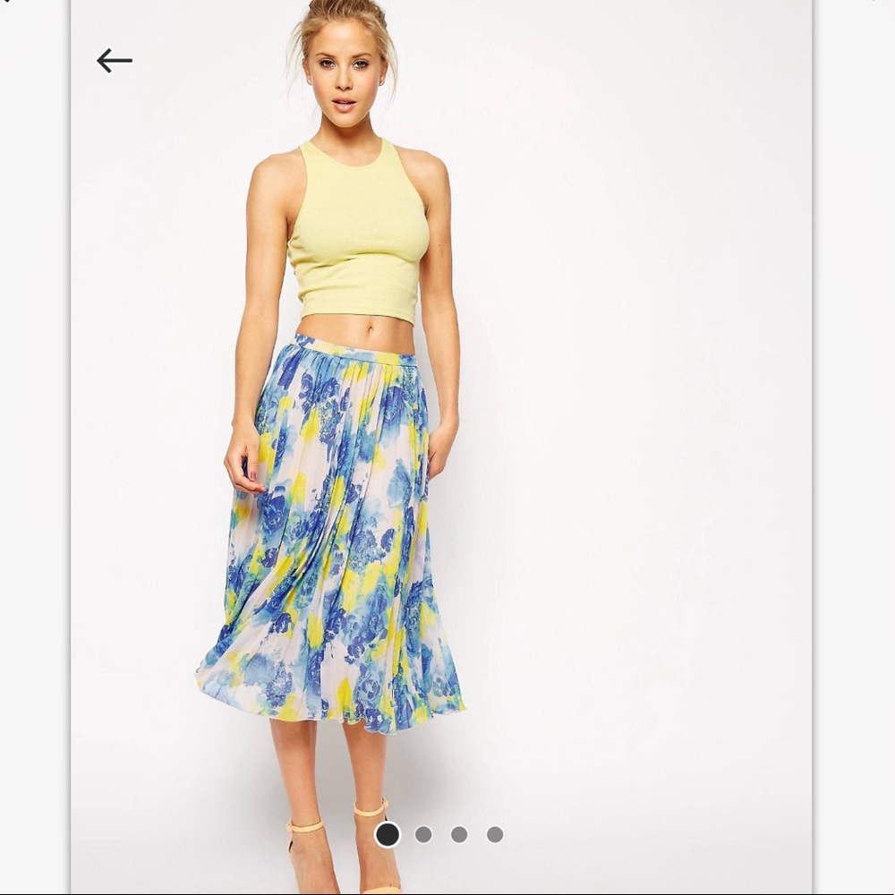 NWT - Pleated Floral Skirt